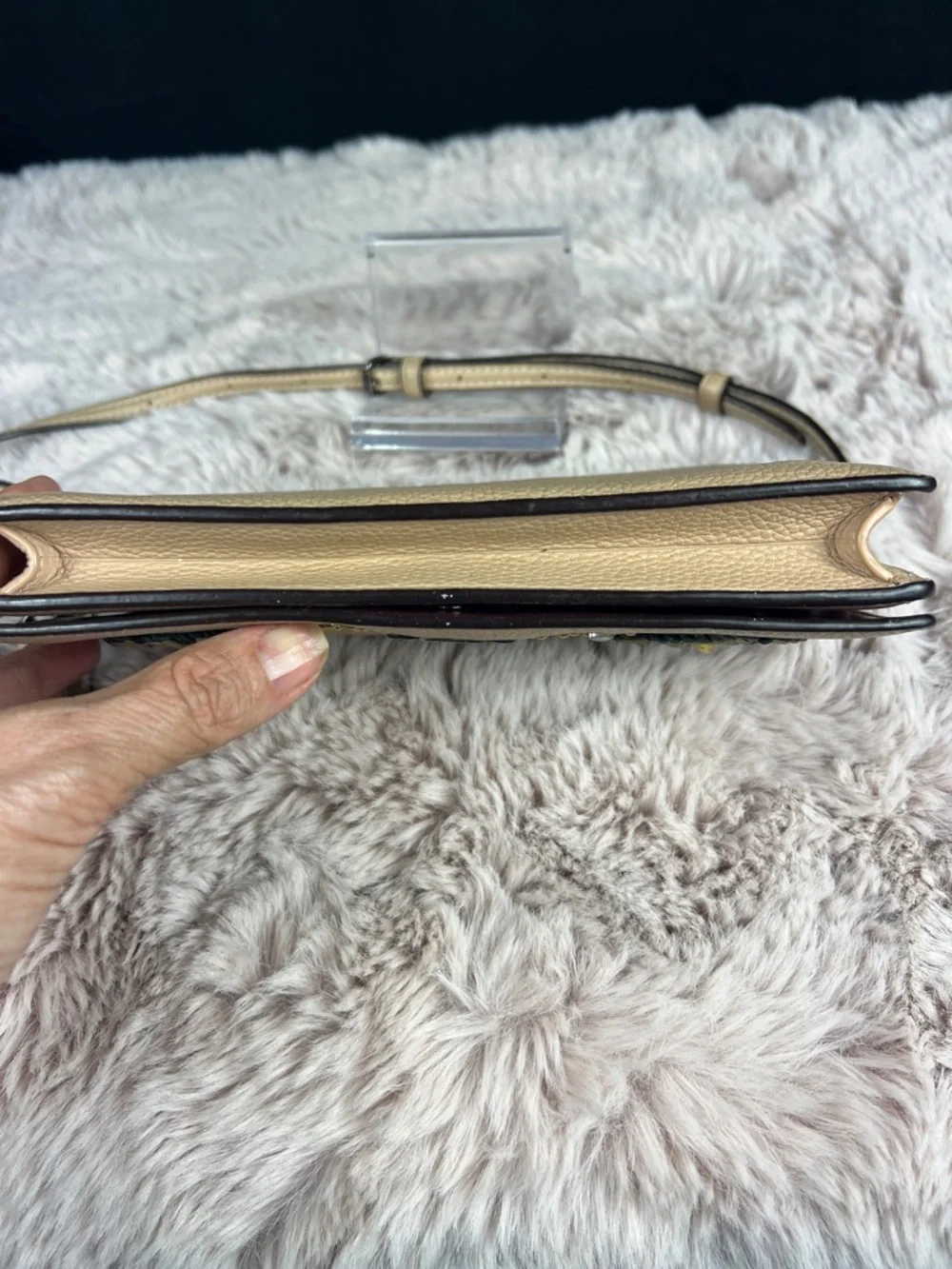 COACH Hayden Foldover Crossbody Clutch - 3D Sequin Tea Rose Beechwood - Picture 7 of 13